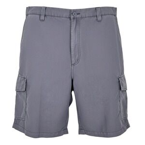 Roundtree & Yorke Men Size 50 Big Man Straight Fit Cargo Shorts Gray Polyester